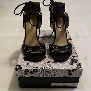 Chinese Laundry Black Lace-Up Heels